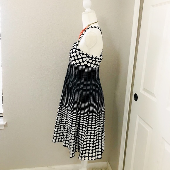 SOLD Dana Buchman A-Line Polka Dot Midi Dress - Picture 4 of 8